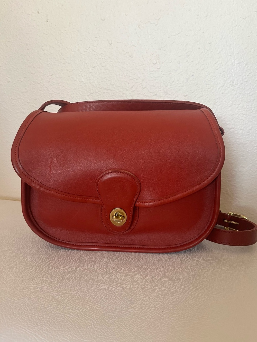 Vintage Coach Prairie 9954 Crossbody Bag in Vermillion Red